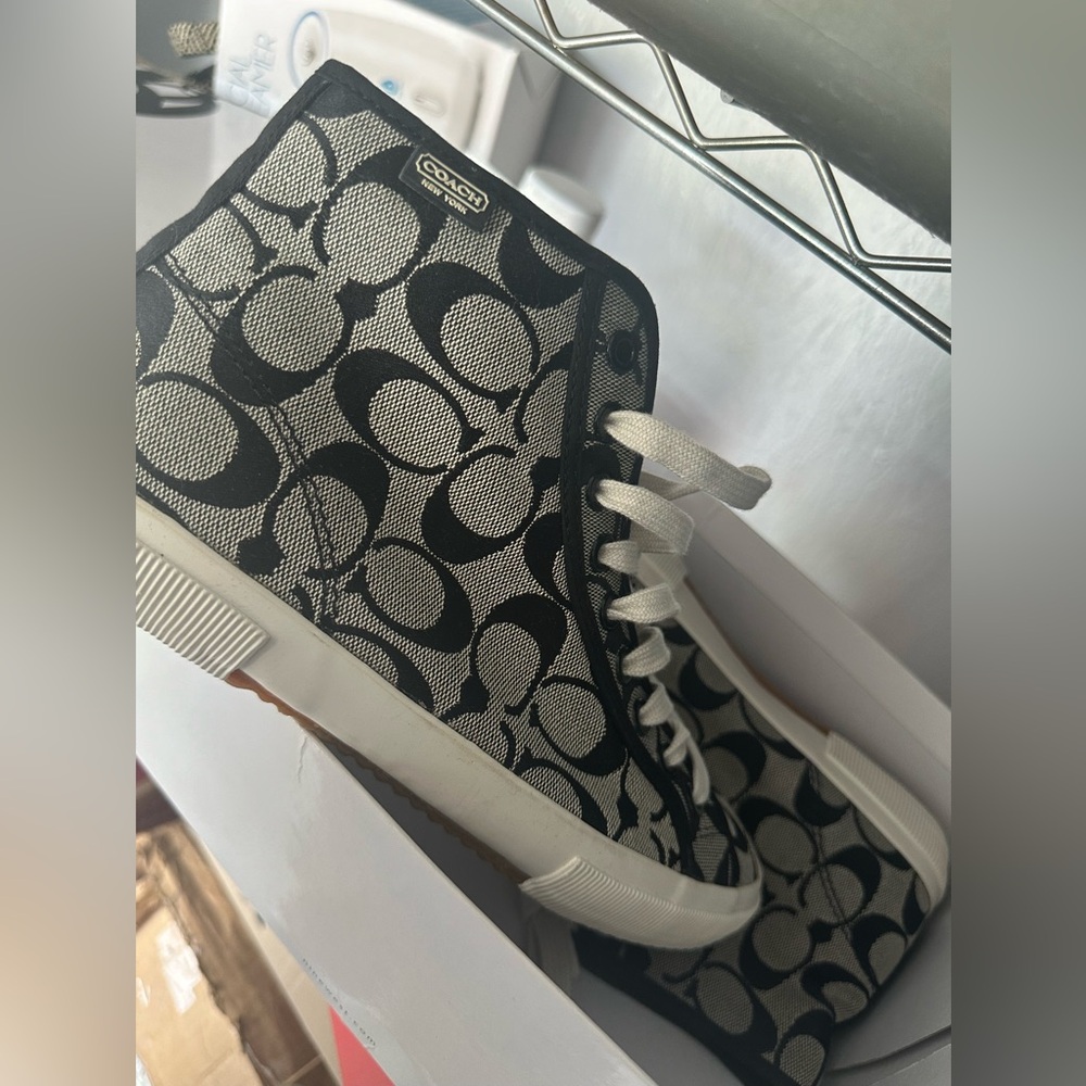 Coach Black and White High-Top Sneakers